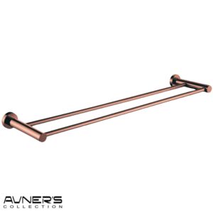 מוט כפול למגבת 60, 80 ס״מ ROUND רוז גולד