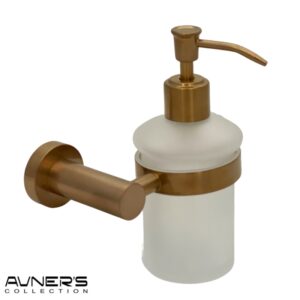 מתקן לסבון נוזלי לקיר אמבטיה ROUND רוז גולד