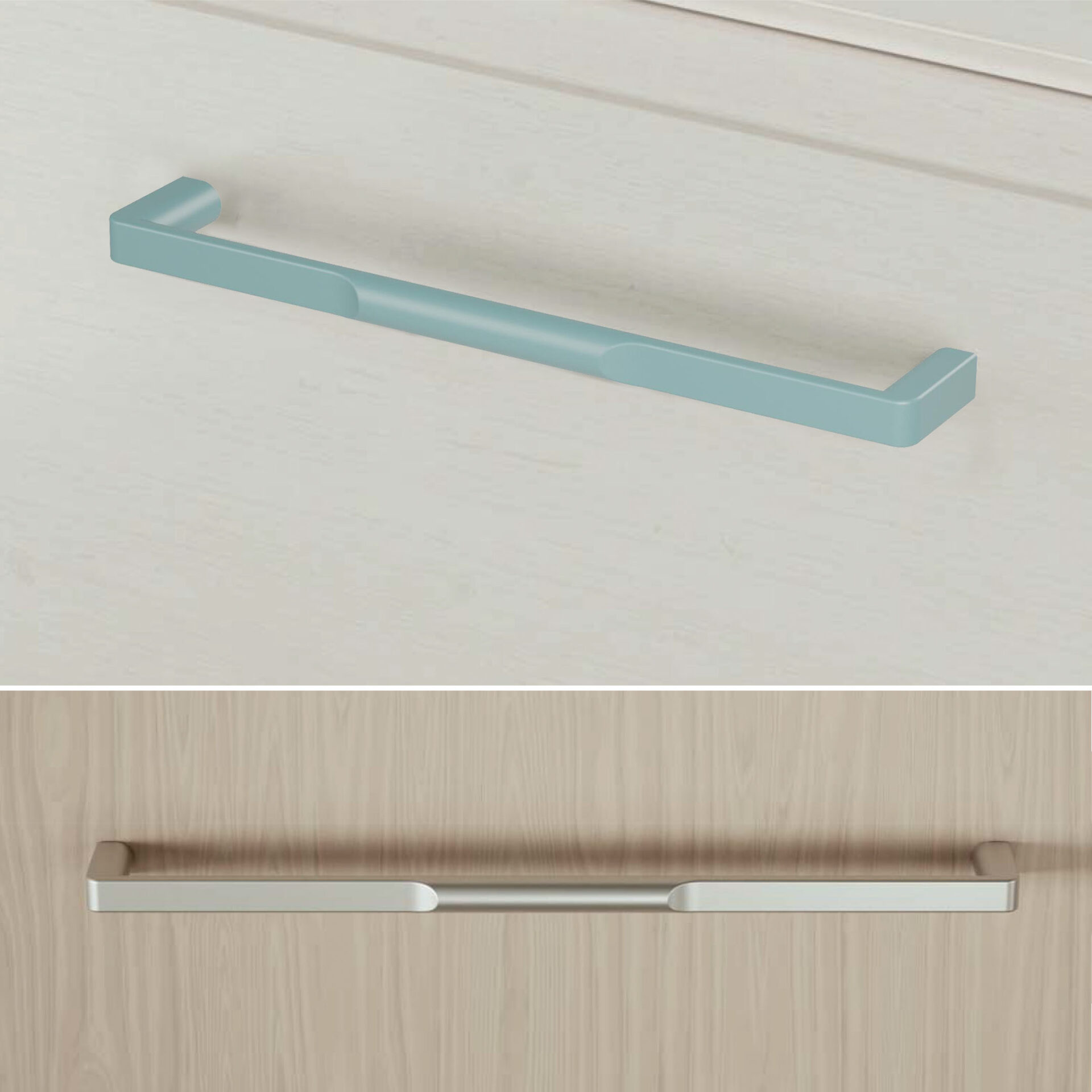 ידיות מעוצבות תכלת לארון