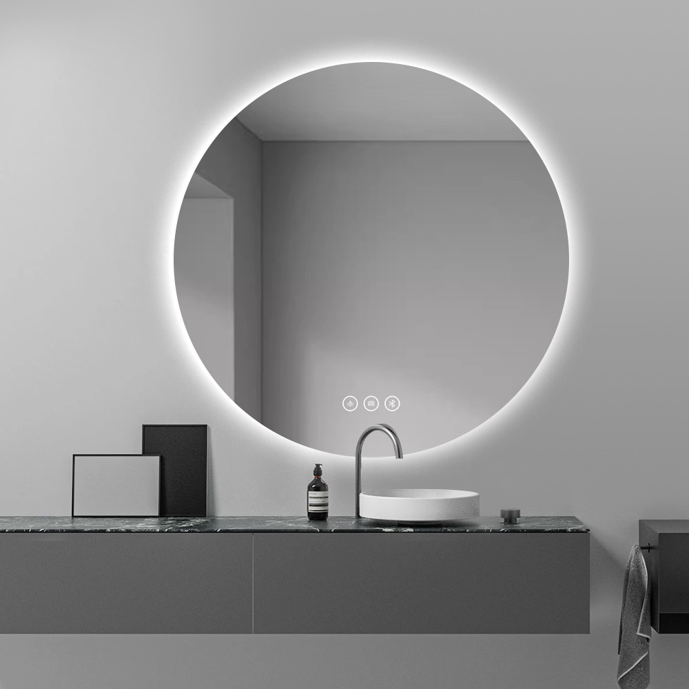 מראה עגולה 100 ס"מ עם תאורה ומפשיר אדים