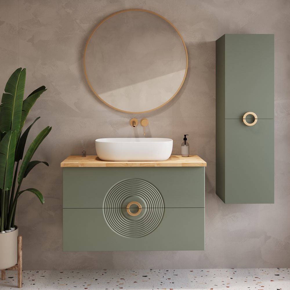 ארון אמבטיה תלוי דגם עגול בוצ'ר