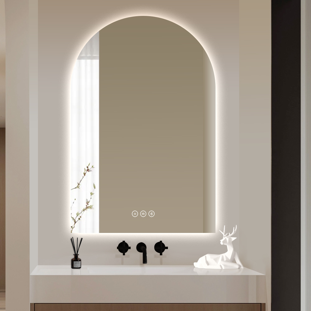 מראת קשת חכמה עם תאורת LED, בלוטוס ומפשיר אדים – 60X90 ס"מ (בתקן IP65)